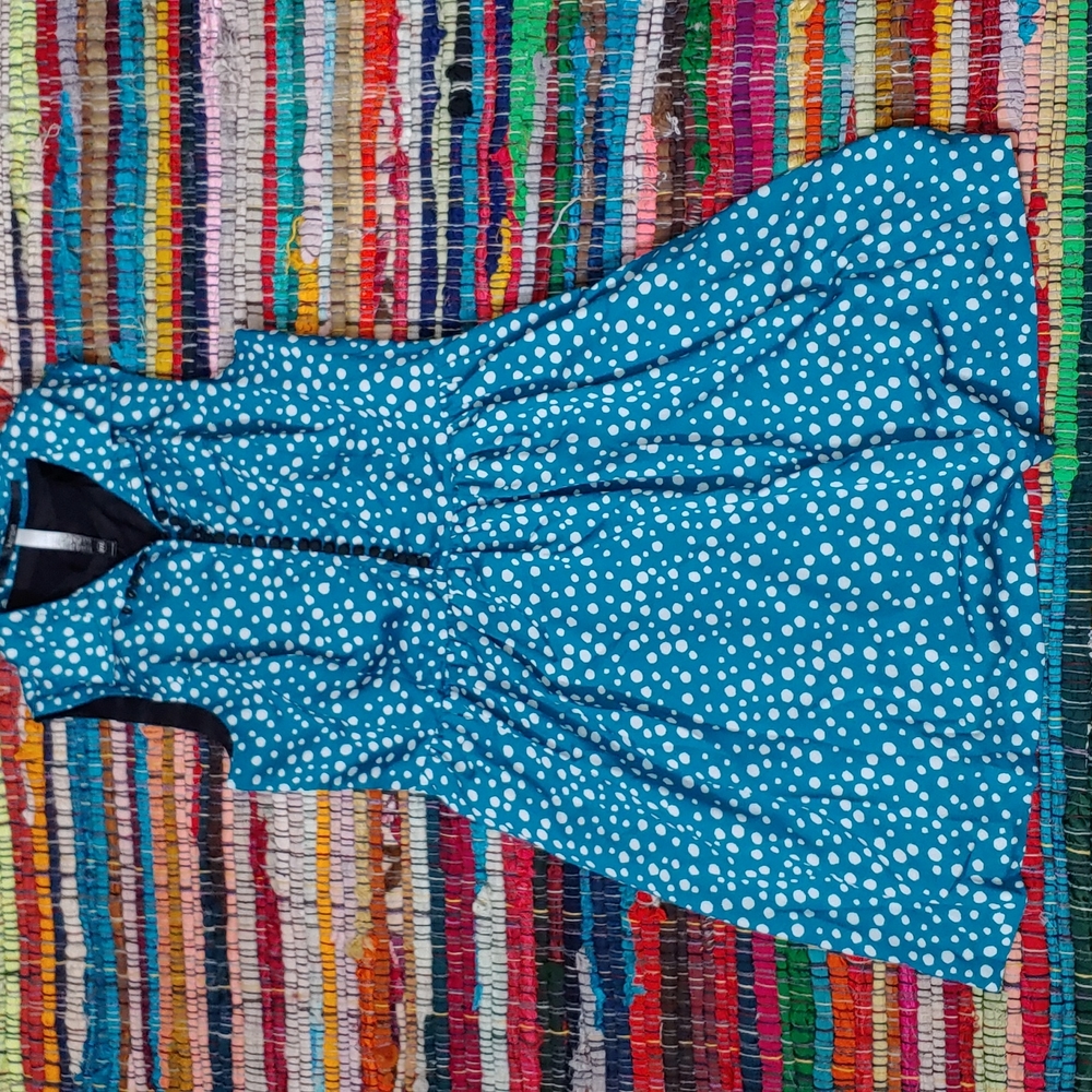 ⭐️kensie dress teal white polka dot